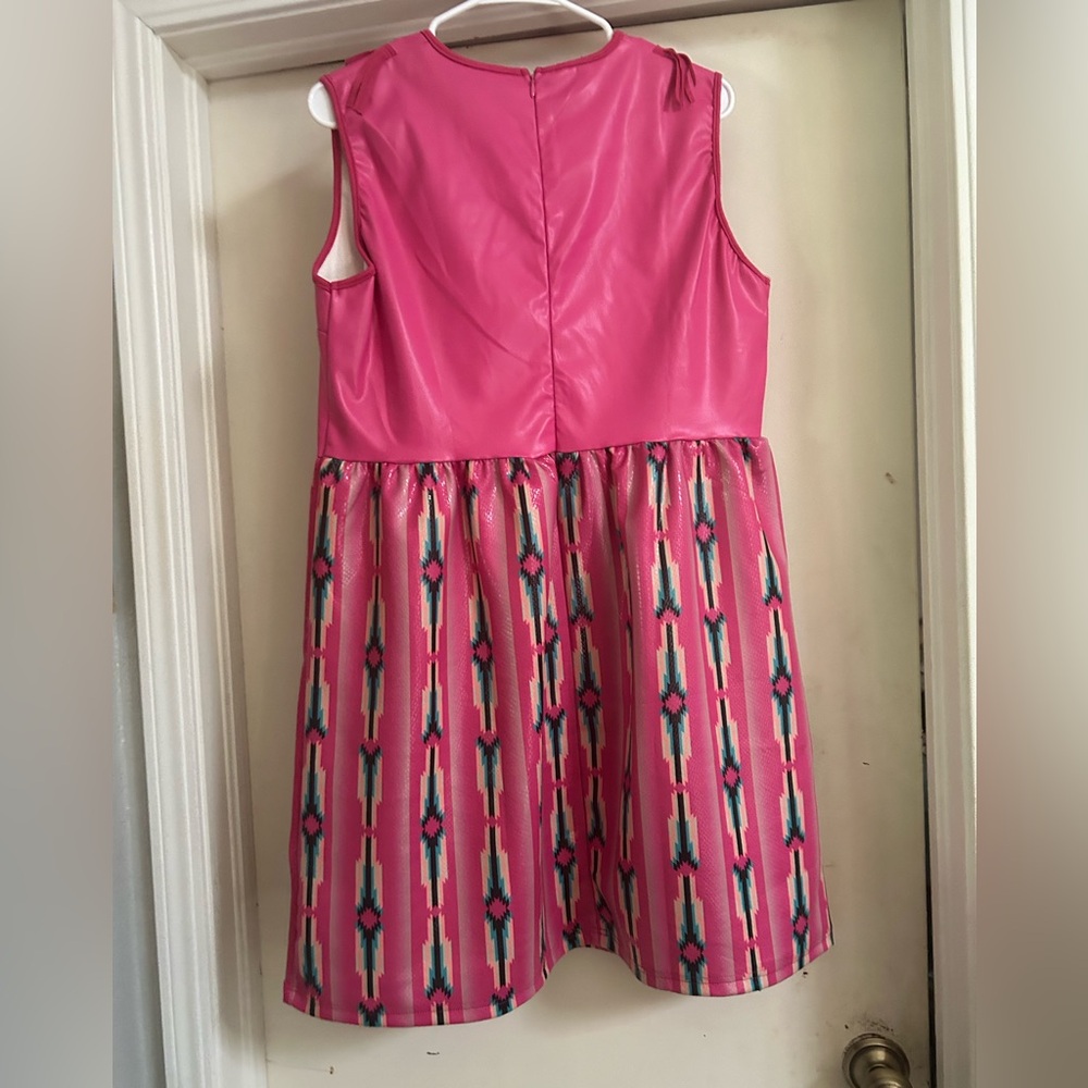 Pink leather dress